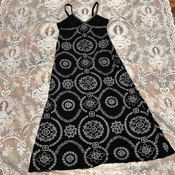 INC International Concepts Dresses & Skirts - INC International Concepts Black Silver Metallic Embroidered Maxi Dress Size XL